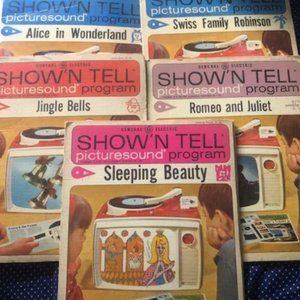 Lot of 5 Vintage 1960's GE Show N Tell Viewer Picturesound Program Toy Records